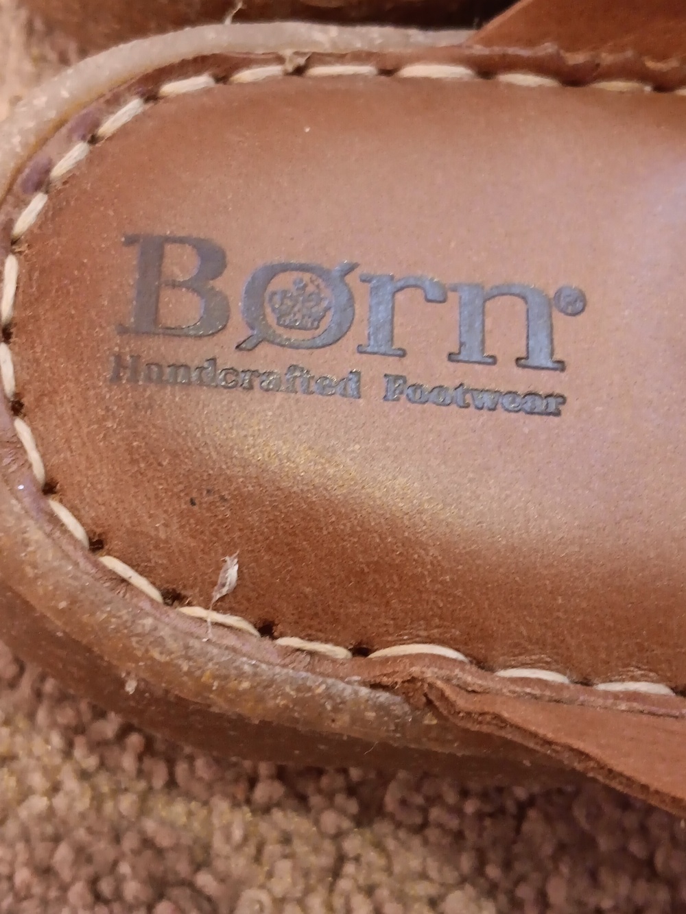 Born Women's Tan Leather Slide Sandals with Buckle - Picture 3 of 8
